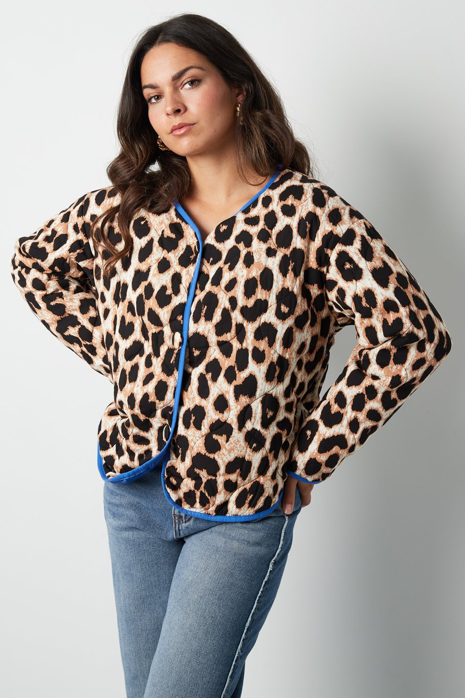 Jacket with leopard print - pink Picture3
